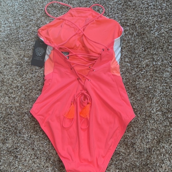 Vince Camuto Coral and White Swimwear - Picture 2 of 4